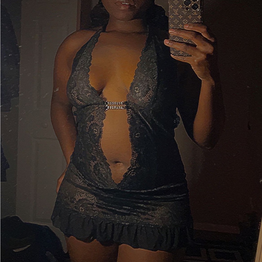 Black sexy lingerie dress